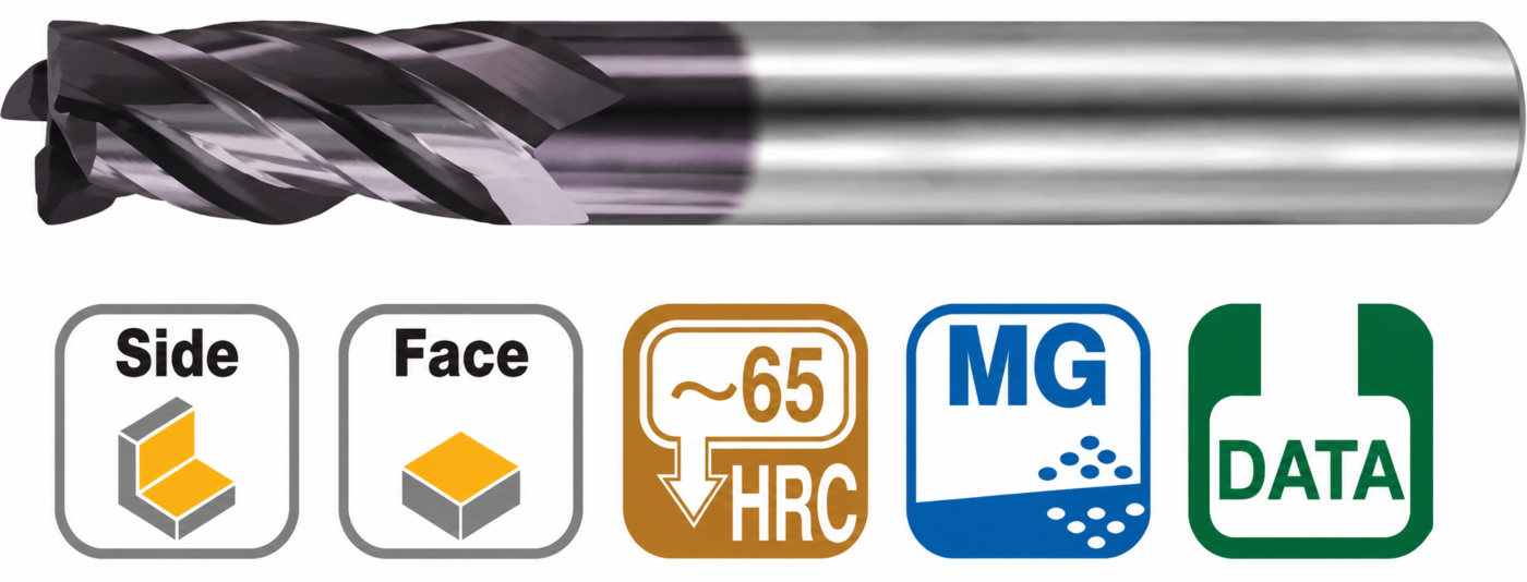 Dao phay ngón 4 me 65HRC cho Thép cứng GMSEH-4 hãng FCT 