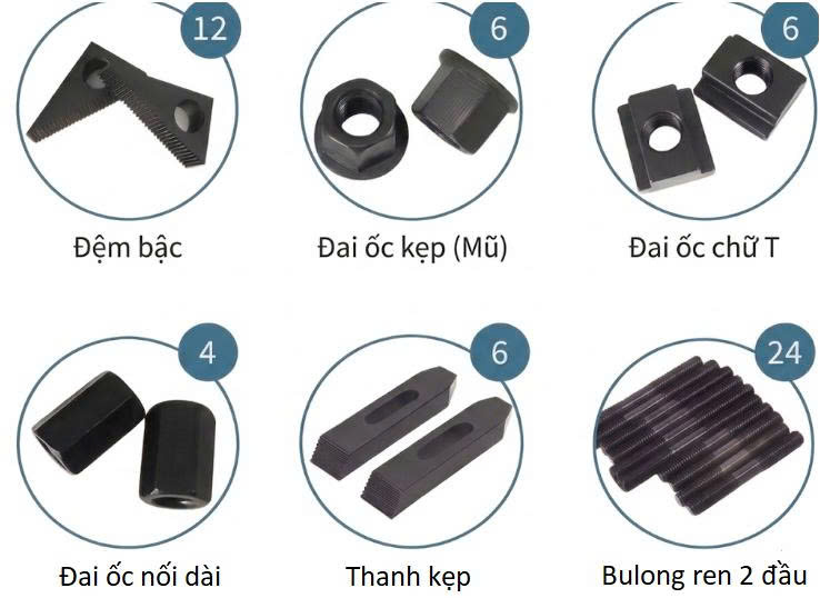 Bộ gá kẹp phôi 58 chi tiết