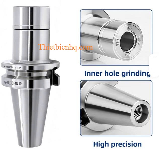 Chi tiết đầu kẹp BT30-SK với đai ốc SK và collet