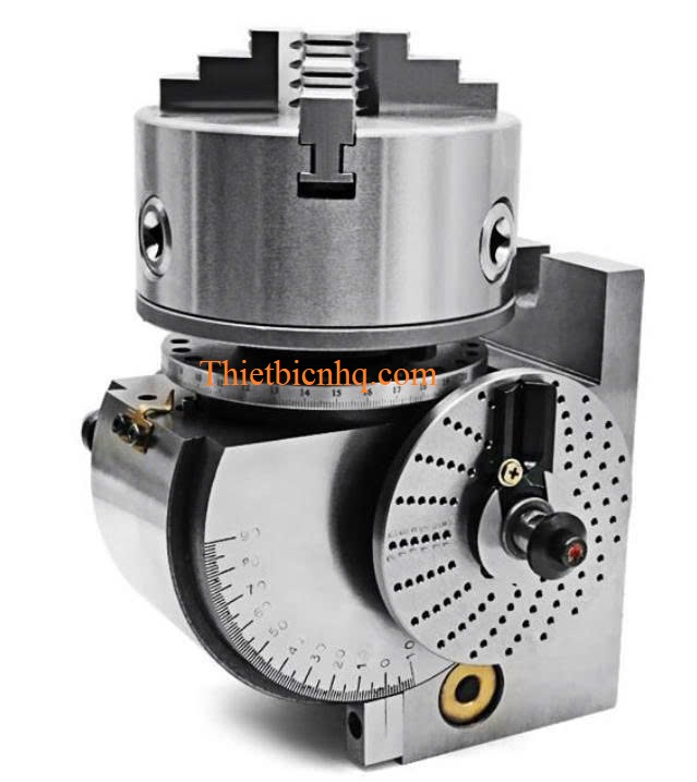 Hình ảnh thực tế đầu chia độ BS lắp trên máy phay cơ khí
