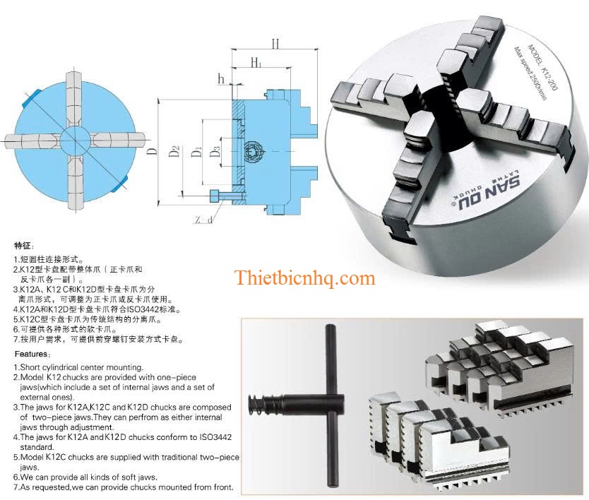 Catalog mâm cặp 4 chấu K12