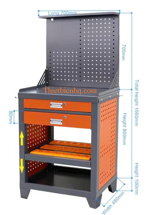 Xe đẩy bầu kẹp có giá dụng cụ và bóng đèn