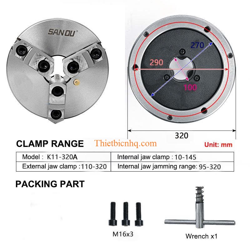 Mâm cặp 3 chấu lật K11 thực tế dùng cho máy tiện CNC và máy tiện cơ