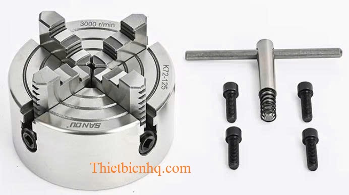 Phụ kiện mâm cặp 4 chấu độc lập K72 gồm chấu kẹp và chìa khóa