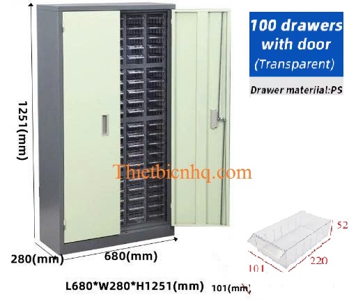 Tủ đựng linh kiện 100 ngăn có cánh – Giải pháp lưu trữ linh kiện 