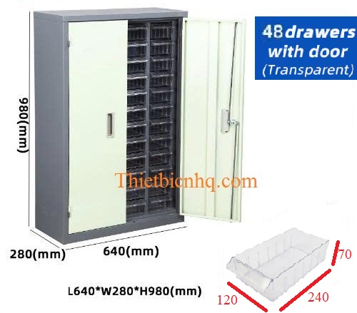 Tủ đựng linh kiện 48 ngăn có cánh 