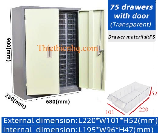 Tủ Đựng Linh Kiện 75 Ngăn Có Cánh – Giải Pháp Lưu Trữ Gọn Gàng 