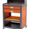 Xe đẩy bầu kẹp có nhiều tầng, ngăn kéo khóa, bánh xe chịu tải cao