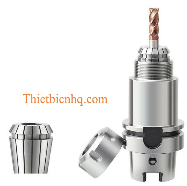 Bộ bầu kẹp HSK63A-ER gồm thân bầu kẹp, collet ER và đai ốc kẹp dao CNC